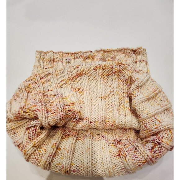 HANDMADE Rib Knit Snood Tube Scarf Cowl Shawl Yellow Variegated Stretch New - Picture 10 of 12